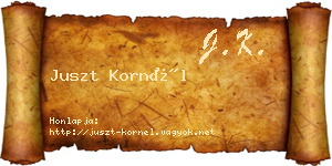 Juszt Kornél névjegykártya